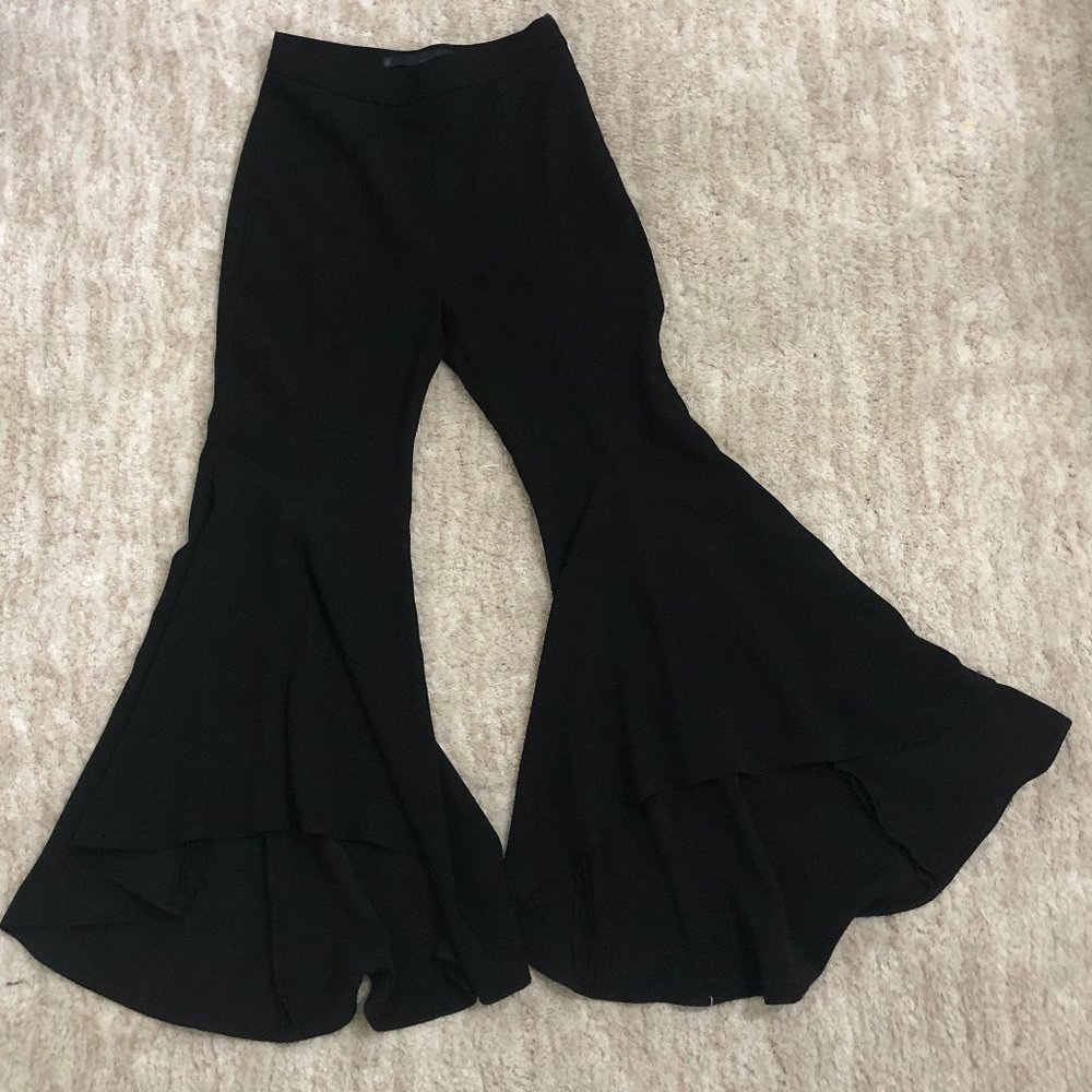 ZARA BELL BOTTOM BLACK DRESS PANTS SIZE S